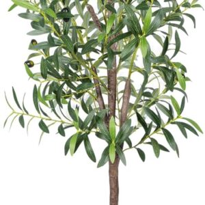 Artificial Olive Tree, 150 cm, Artificial Plant Like Real with Pot & Thicker Trunk - More Leaves & Olives, Care Free. Ideal as Artificial Tree Indoor, Decorative Tree for Living Room, Office, Shop