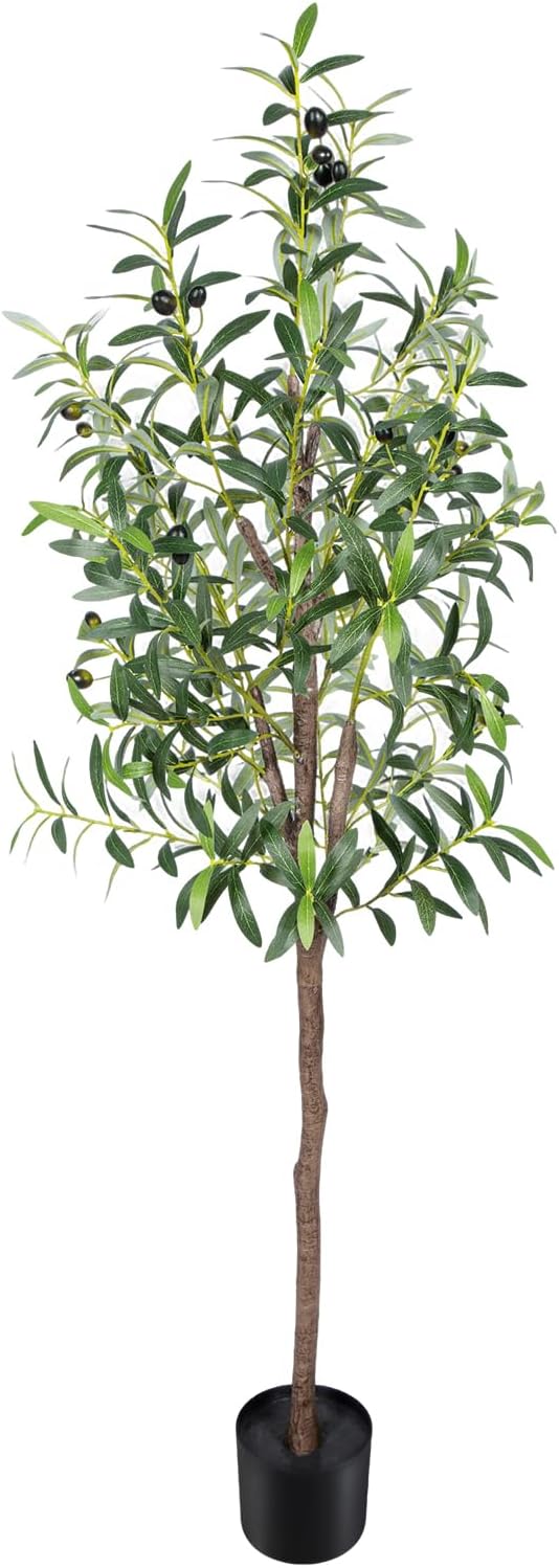Artificial Olive Tree, 150 cm, Artificial Plant Like Real with Pot & Thicker Trunk - More Leaves & Olives, Care Free. Ideal as Artificial Tree Indoor, Decorative Tree for Living Room, Office, Shop