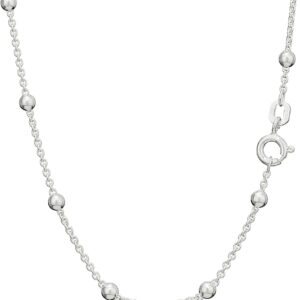 NKlaus Round Anchor Chain with Balls – Chain Genuine 925 Sterling Silver Chain Women and Girls – Sterling Silver Anchor Chain – Necklace Filigree – 1.3-1.5 mm Wide