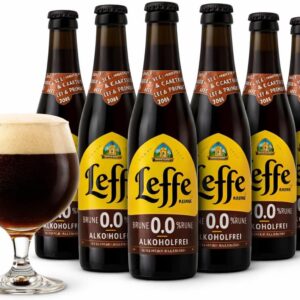 Leffe Brune 0.0% Alcohol Free - 12 × 0.33 L | Dark Belgian Beer | Full Flavour Without Alcohol