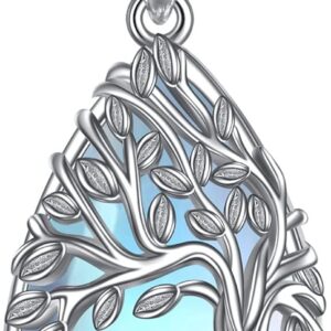 YAFEINI Tree of Life Necklace S925 Sterling Silver Crystal Tree of Life Pendant Necklace Celtic Knot Tree of Life Jewellery for Women Gifts