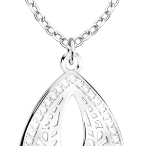 Sofia Milani – Women’s Necklace 925 Silver with Zirconia Stones – Oval Pendant