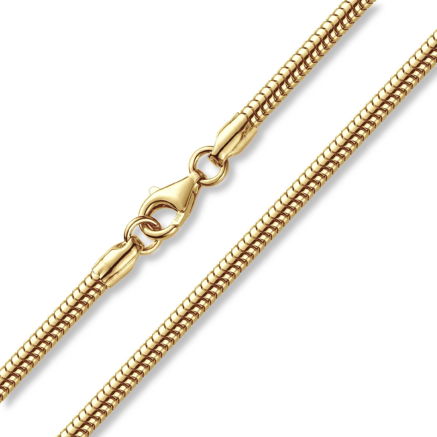 Materia #K54 925 Silver Snake Chain Gold Women's Necklace Gold-Plated 2.7 mm in 40-80 cm + Box – Bild 3