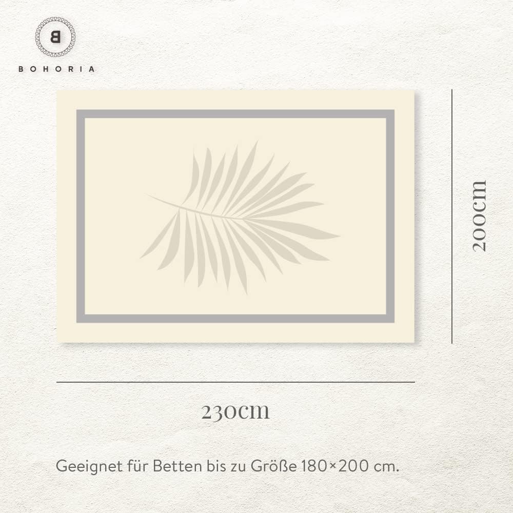 BOHORIA® Premium Bedspread XXL Tulum | 100% Cotton | Oeko-Tex® | Bed Throw Reversible Blanket Sofa Blanket with Pattern | Extra Large 200 x 230 cm (200 x 230 cm, Sepia) – Bild 9