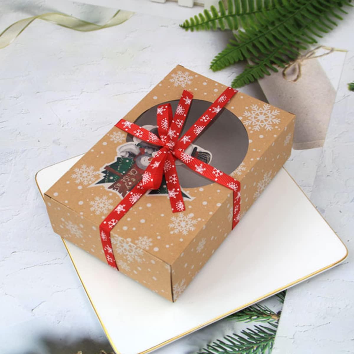 Pack of 12 Christmas Biscuit Boxes, Biscuit Packaging, Christmas Box, Biscuit Box, Cake Boxes with Viewing Window for Bakery, Chocolate, Chocolate Box Packaging – Bild 5