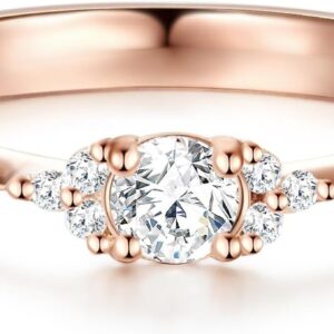 Trilani Damen Verlobungsring aus 925/- Sterling Silber rosévergoldet