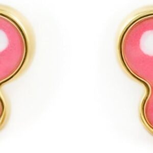 Women’s & Children’s Pink Butterfly Stud Earrings – Yellow Gold 9 Carat (375) – Gift Box