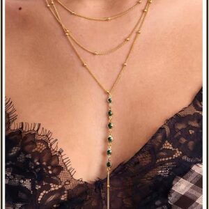 16K Gold-Plated Gold Chain Women’s Long Y Necklace Layering Jewellery
