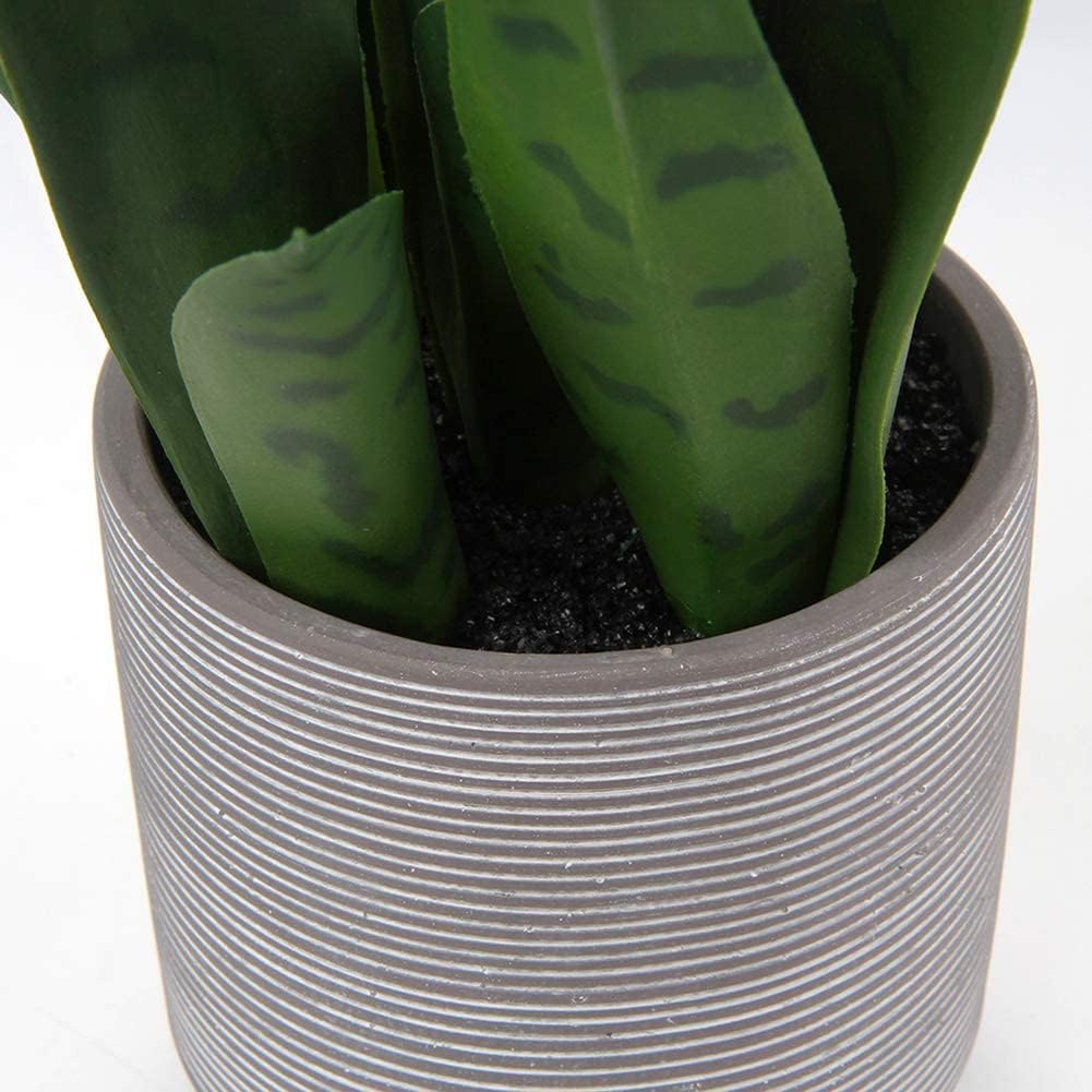 Briful Sanseveria Artificial Indoor Plant Decorative Plant Height 40 cm in Cement Pot – Bild 3
