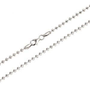 2.5 mm Ball Chain, Polished Genuine 925 Silver, Length 38-120 cm