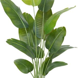 Artificial Bird of Paradise Plant, Large, 180 cm, Artificial Tropical Palm Tree with 13 Leaves, Perfect Artificial Plants in Pot for Indoor and Outdoor Use, Home, Office, Garden, Modern
