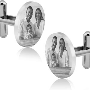 Cufflinks – Includes Photo Engraving – Stainless Steel M16bi – Customisable with Amazon Configurator, Stainless Steel