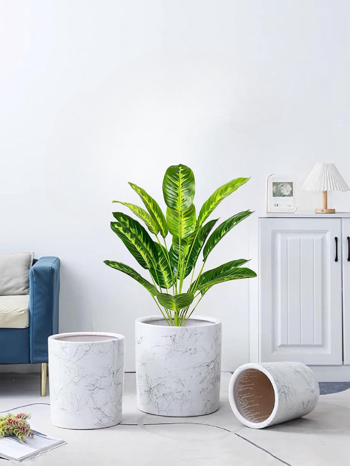 Artificial Plant Like Real Plastic Artificial Plants Large in Pot Artificial Palm Tree Fake Palm Tree Decoration Bathroom Living Room Bedroom Balcony Wedding Indoor Outdoor Decoration (80 cm Yellow Bird of Paradise) – Bild 3