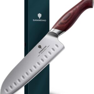 SANMEIHO Professional Santoku Knife 18 cm Sharp Kitchen Knife