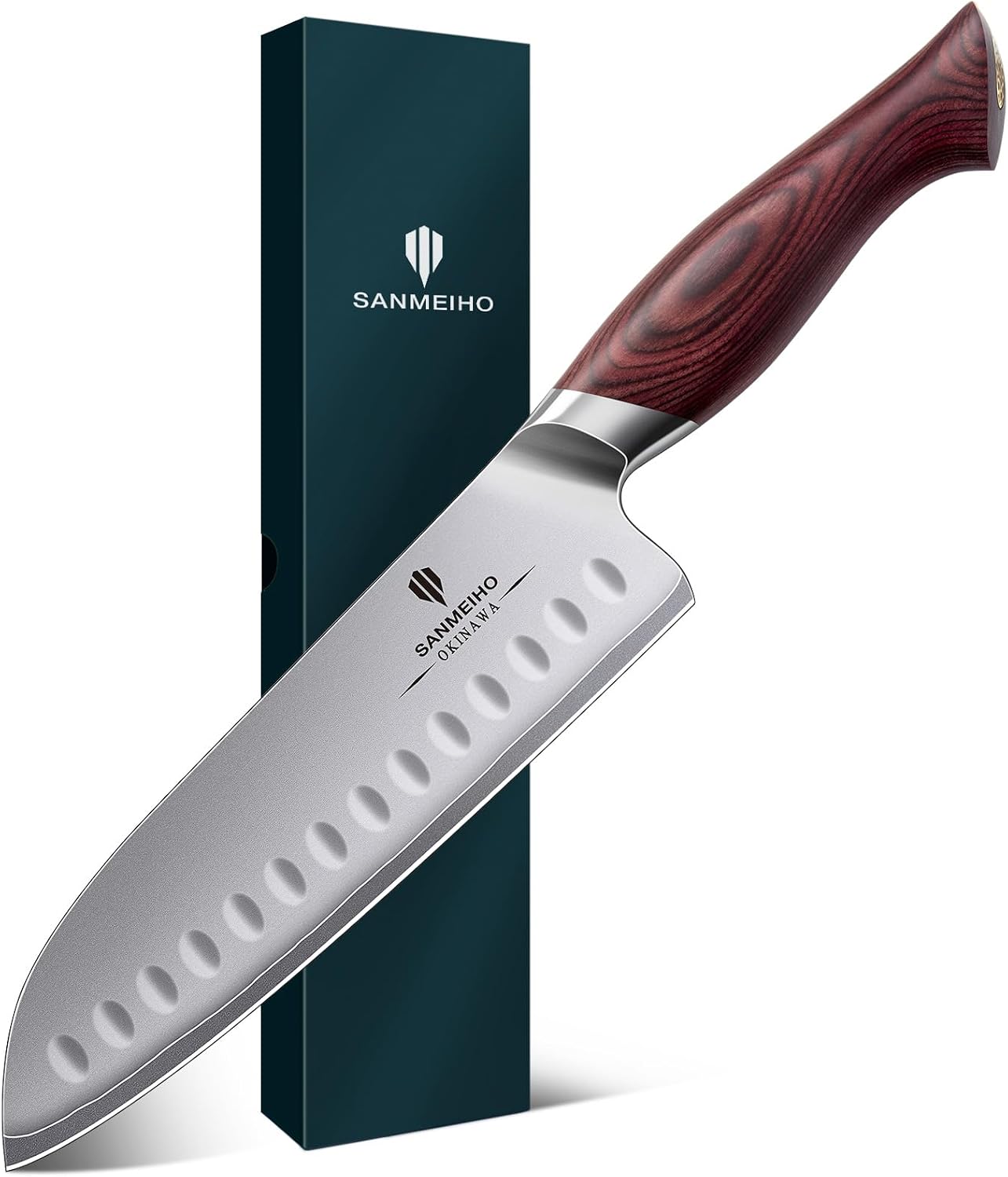 SANMEIHO Professional Santoku Knife 18 cm Sharp Kitchen Knife