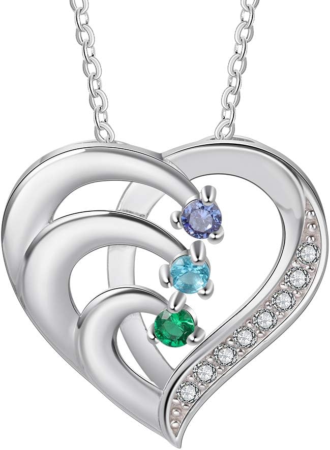 Personalised Name Necklace 925 Silver Women's Heart Pendant with Name Engraving Mother Daughter Chain Gift for Mother's Day Valentine's Day Christmas – Bild 8