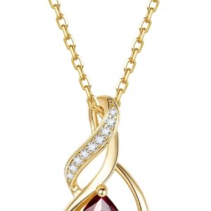FANCIME Double Twist Infinity Birthstone Chain for Women 925 Sterling Silver Gold-Plated Infinity Drop Birthstone Pendant Necklace Jewellery Gifts for Women Girls Chain Length: 40 + 5 cm