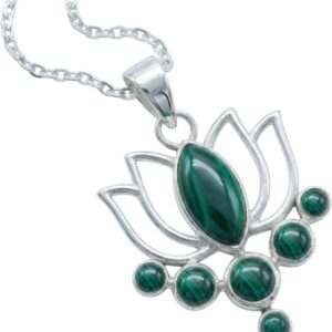 mantraroma Kettenanhänger silber 925 Damen mit Edelstein