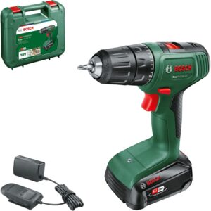 Bosch EasyDrill 18V-40 Cordless Screwdriver (Screws or Drilling in Wood, Metal and Plastic; 18 Volt System; 1x Battery 2.0 Ah; in Case)