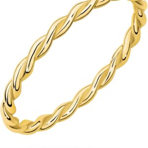 MARKO Women’s Braided Gold Ring 333 Real Gold – Delicate Ring Made of 8 Carat Yellow Gold in Cable Look, Elegant Women’s Ring, Gold Jewellery, Partner Ring, Wedding Ring Gold