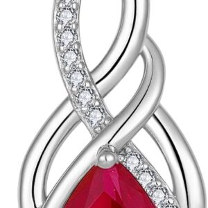YL Unendlichkeit Kette Damen 925 Sterling Silber Geburtsstein Schmuck