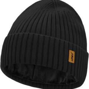 ATNKE Knitted Beanie Hat for Men and Women, Winter Soft Cuffs, Wooly, Stretchy, Thick, Warm, Fleece, Lined, Skull Hat, Everyday Gifts