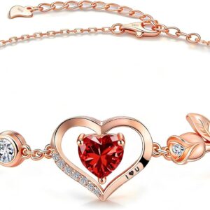 Women's S925 Silver Bracelet with I Love You.