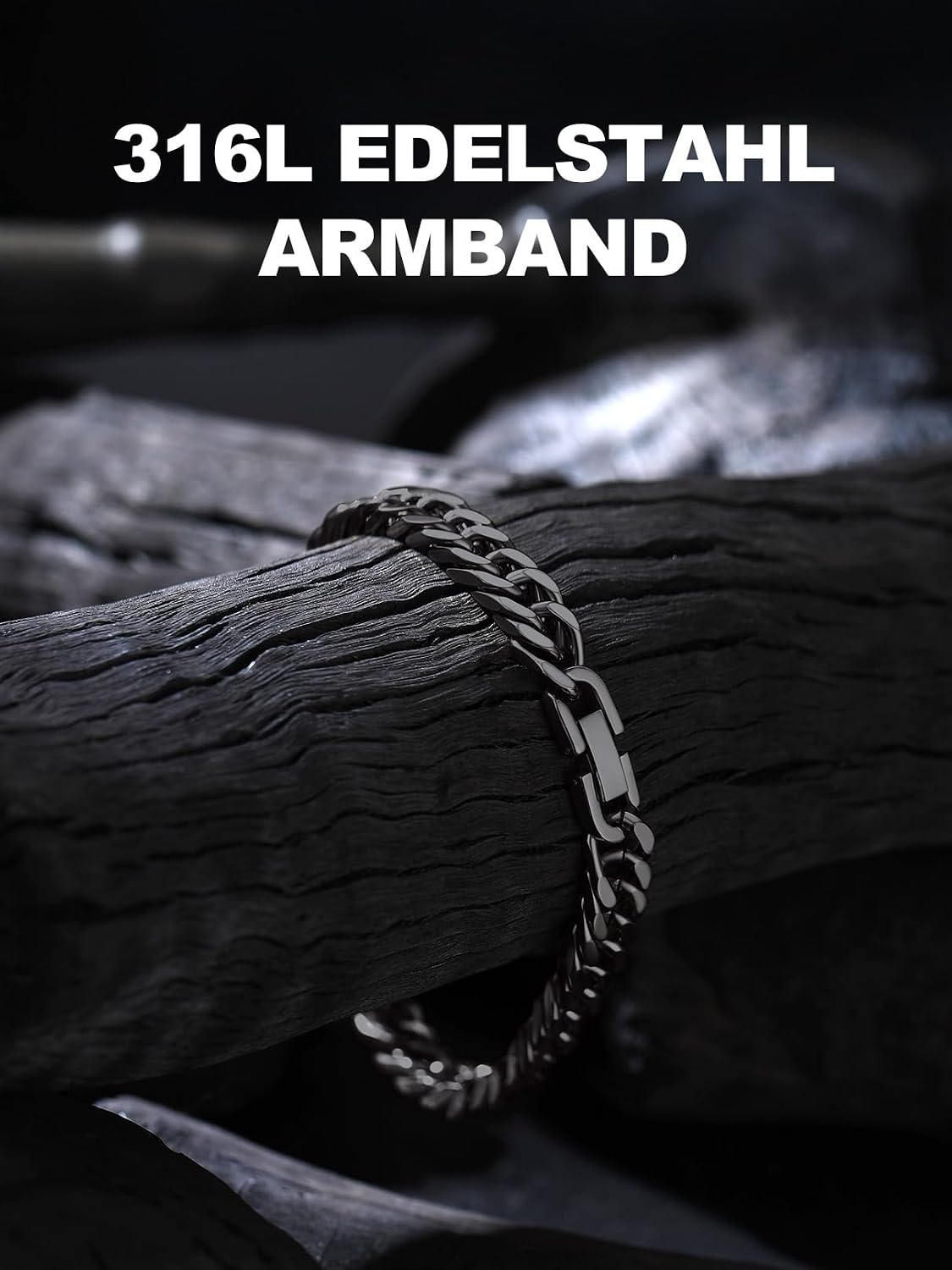 Bandmax Men's Bracelet Stainless Steel Curb Bracelet 6/8/12/17 mm Solid Cuban Link Bracelet 19/21/23 cm Heavy Curb Chain Bracelet with Folding Clasp Men's Bangle Jewellery for Birthday Father's Day – Bild 7