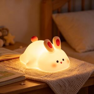 Rabbit Night Light for Children Dimmable USB Night Light with Timer