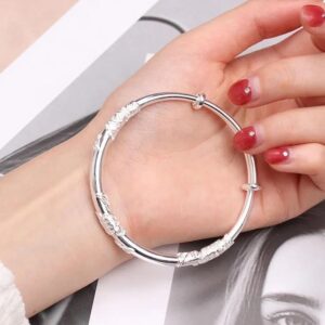 925 Sterling Silver Bracelets for Women, Delicate Adjustable Bracelet, Simple and Elegant Jewellery Gift for Birthday, Wedding Anniversary, Christmas, Standard, Metal, No Gemstone