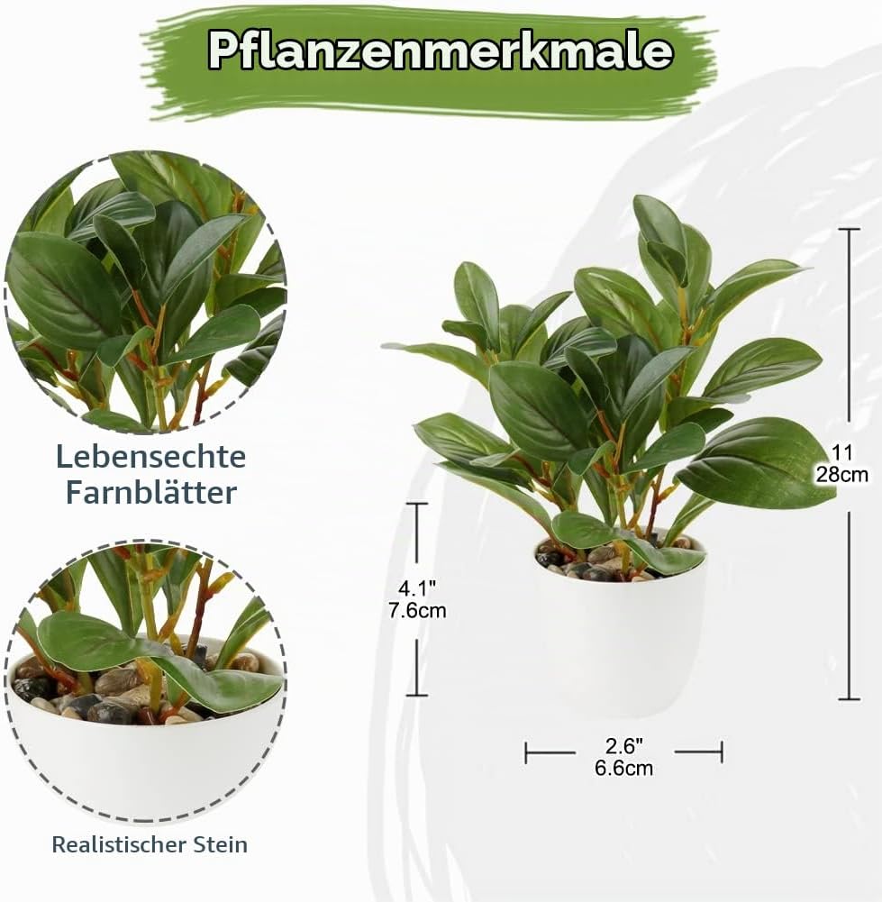 28 cm Artificial Plants in Pot for Home Decoration, Artificial Indoor Plant, Camellia, Flower Arrangements, Home and Office Decoration, Desktop Bonsai, Artificial Plants with Pots, Table Decoration, Home, Balcony, Office Decoration – Bild 6