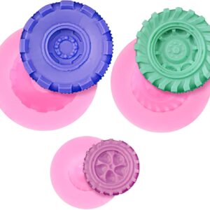 ABOOFAN Silicone Fondant Cake Mould Hoop 3 Pieces Round Chocolate Mould for Homemade Baking Smooth Non-Stick Reusable Suitable for Cakes Desserts and Pastries