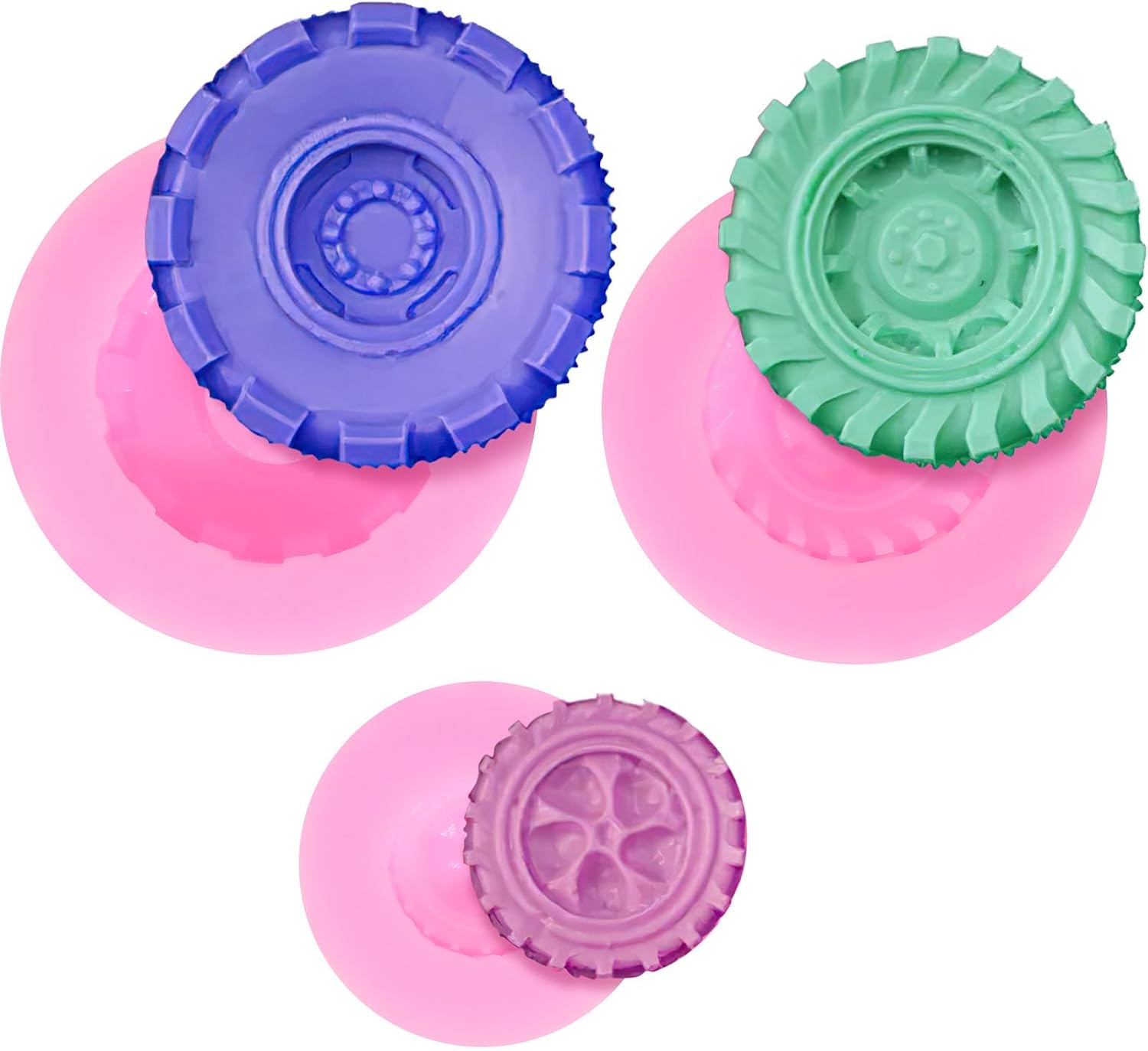 ABOOFAN Silicone Fondant Cake Mould Hoop 3 Pieces Round Chocolate Mould for Homemade Baking Smooth Non-Stick Reusable Suitable for Cakes Desserts and Pastries