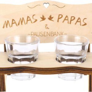 Mum and Dad Gifts Funny Wooden Shot Bench with Glasses
