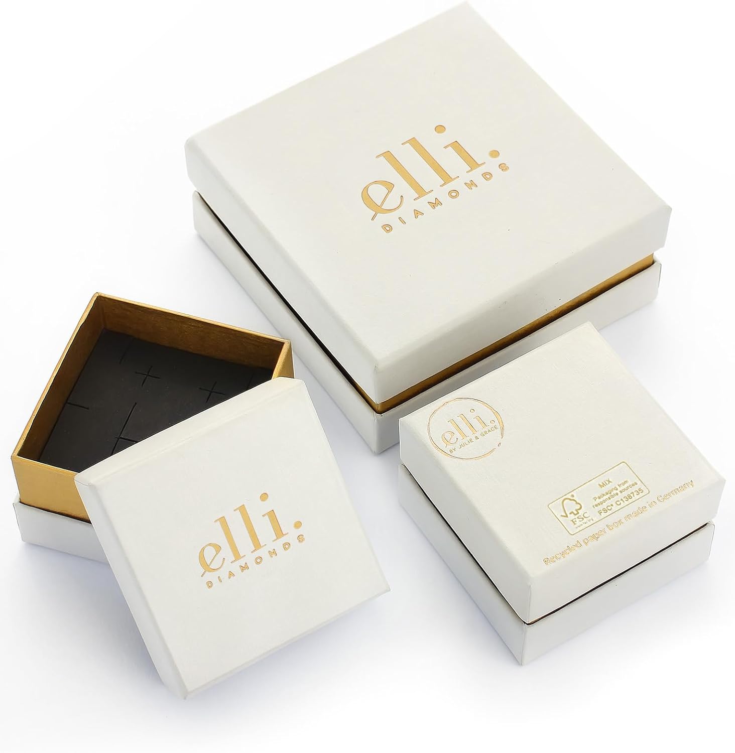 Elli Ring Damen Stapel V-Form mit Diamant (0.035 ct.) 925 Silber – Bild 5