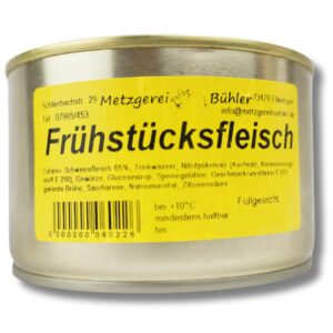 Breakfast Meat Canned Sausage 200 g to 400 g from 65% German Pork, Traditionally Prepared, Sausage Preserved by Butcher Shop Bühler Delicious Sausage Cold Cuts Homemaker Sausage (400 g)