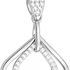 Sofia Milani – Women’s Necklace 925 Silver with Zirconia Stones – Oval Pendant