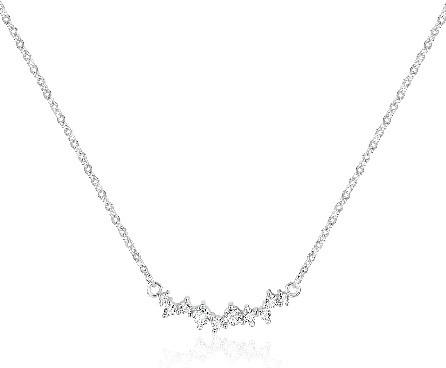 Halskette Damen Gold Silber 925 Zirkonia Verstellbar Stapelbar Geschenk