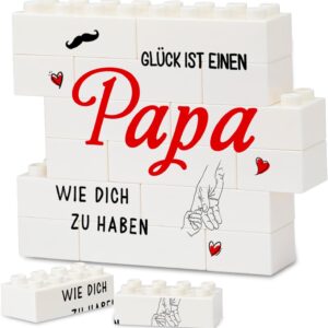 Unique Dad Gift Building Block Puzzle Decoration as a Perfect Gift Idea for Dads of Children for Birthday, Father's Day, Christmas, Easter with Gift Packaging