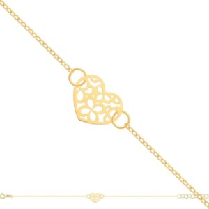 Rodium – Gold Bracelet, 14K Gold / 585 Fineness, Ideal Gold Jewellery for Women, Gold Jewellery Adjustable
