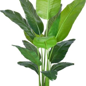 Artificial Plant Large 180 cm Artificial Bird of Paradise Plant with 13 Leaves, Perfect Artificial Plants, Artificial Tree, Palm Tree in Pot for Home, Office, Garden, Modern Decoration