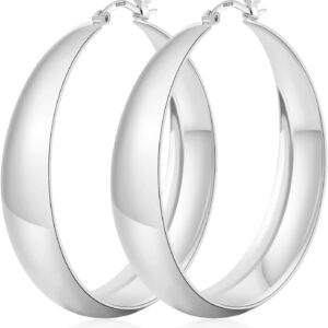 Senteria Earrings 925 Silver Hoop Earrings for Women Large Thick