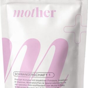 mother+ Pregnancy 1 Premium Complex - High-Quality Micronutrient Supply for Desiring Children and Early Pregnancy Week 1-12 / With Folate, Iron, Iodine & Important Vitamins / Vegan
