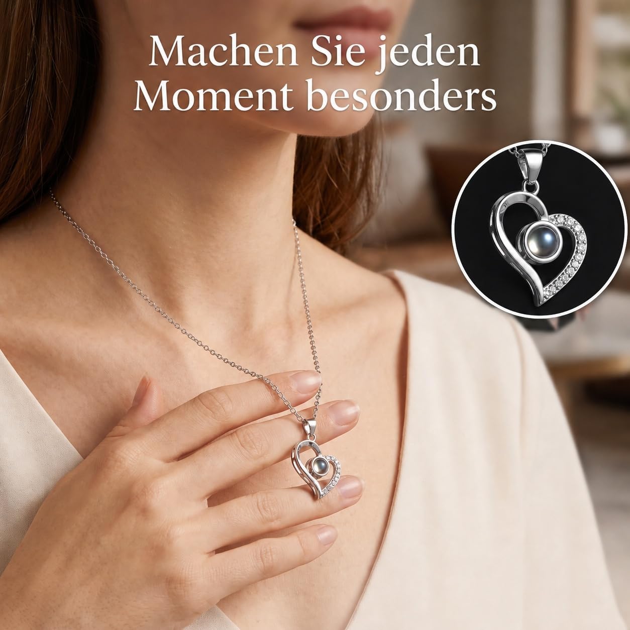 Eternal Rose with Exquisite Necklace & Scarf, Small Gifts for Women with Gift Box & Greeting Cards, Gift Girlfriend Birthday Mum – Bild 3