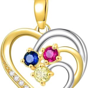 375/9K Real Gold Love Knot Necklace for Women, White/Yellow Gold Coloured Cubic Zirconia Heart Pendant Necklace, Jewellery Gift for Anniversary Birthday for Wife Mother, 40 + 5 cm