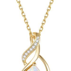 FANCIME Double Twist Infinity Birthstone Chain for Women 925 Sterling Silver Gold-Plated Infinity Drop Birthstone Pendant Necklace Jewellery Gifts for Women Girls Chain Length: 40 + 5 cm