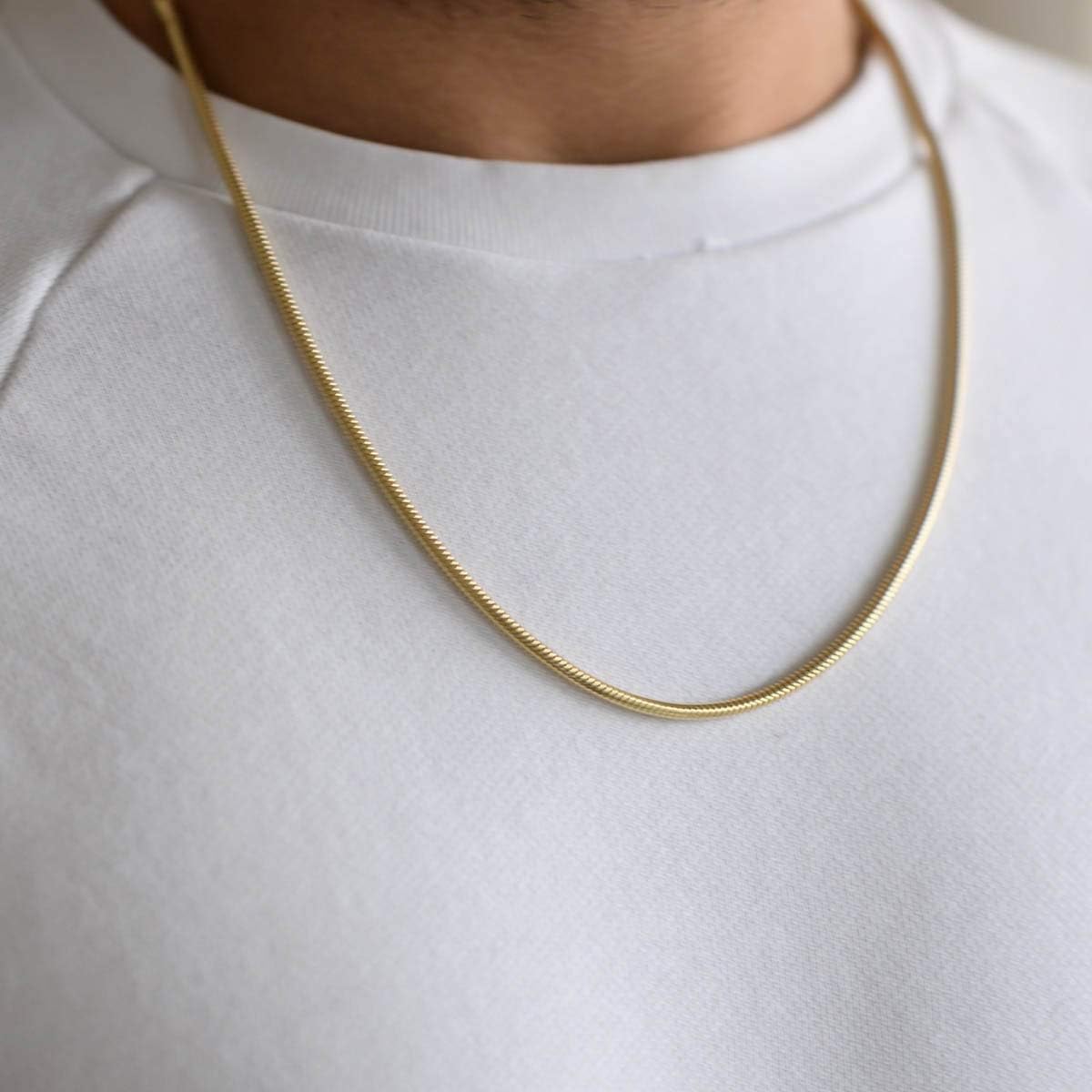 Materia #K54 925 Silver Snake Chain Gold Women's Necklace Gold-Plated 2.7 mm in 40-80 cm + Box – Bild 4
