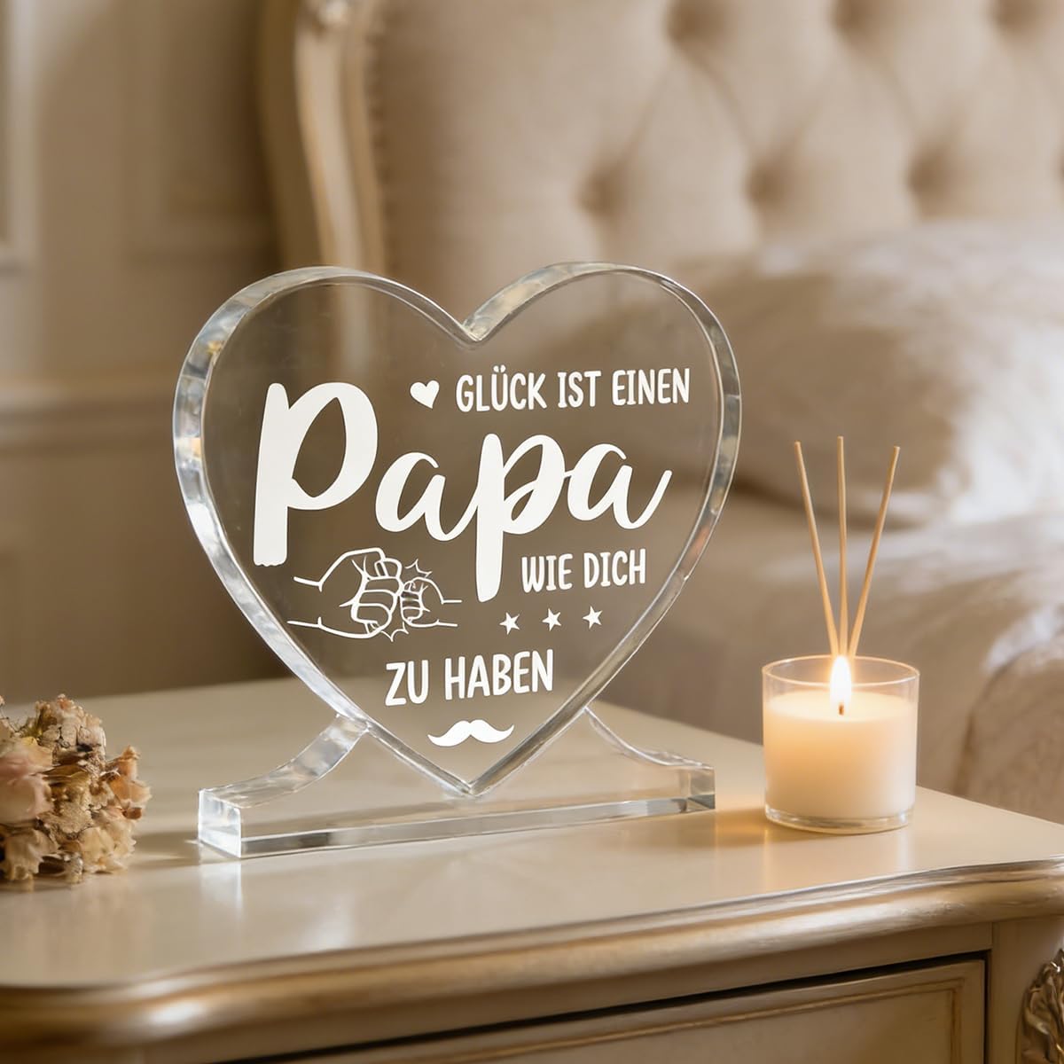 Dad Gift Christmas - Heart Acrylic, Dad Birthday Gift, Gift for Dad, Step Dad, or Father in Law for Father Gifts, Christmas, Father's Day, Best Dad Gift from Daughter Son – Bild 6