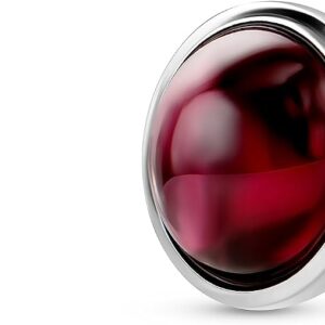 Orovi Schmuck Damen runde Granat- Ohrstecker mit Edelsteine/Geburtssteine natürliche runde rote Granate/lila Amethyste Zeitlose klassische Ohrringe aus 925 Sterling Silber