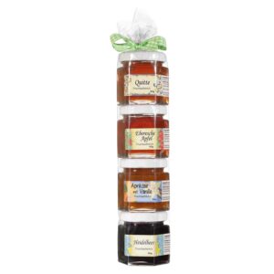 Fruit Spreads Gift Roll - Jam Fruit Spread Gift Set from the Allgäu - 4 x 50 g Homemade Fruit Spread - Gift for Fruit Spread Lovers